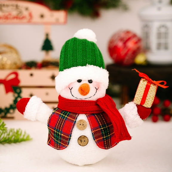 Home Snowman Decor Figurines Snowman Lighted Decorations Indoor Glowing Snowman LED Light Up Snowman Indoor Festive Fiber Optic Decorations,8.27inch