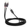 Sywqhk Cable de audio macho a macho tipo C a 2 RCA adaptador de cable de extensión para altavoz (1 m)