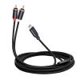 thumbnail image 1 of Sywqhk Cable de audio macho a macho tipo C a 2 RCA adaptador de cable de extensión para altavoz (1 m), 1 of 9