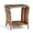 Yellow, variant on Hassch Outdoor Side Table, Rattan End Table with Glass Top & Storage for Patio Porch Backyard Balcony,18.1"L x 18.1"W x 19.5"H, Brown