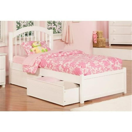Large Headboards Atlantic Furniture AP9412112 Windsor Twin Size Extra Large Flat Panel Footboard with Urban Bed Drawers, White ()