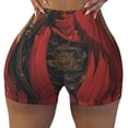thumbnail image 2 of Pofeuu Vintage Rose Scepter Skull Print Workout Shorts for Women Scrunch Butt Lifting High Waisted Yoga Gym Seamless Booty Biker Shorts-Medium, 2 of 8