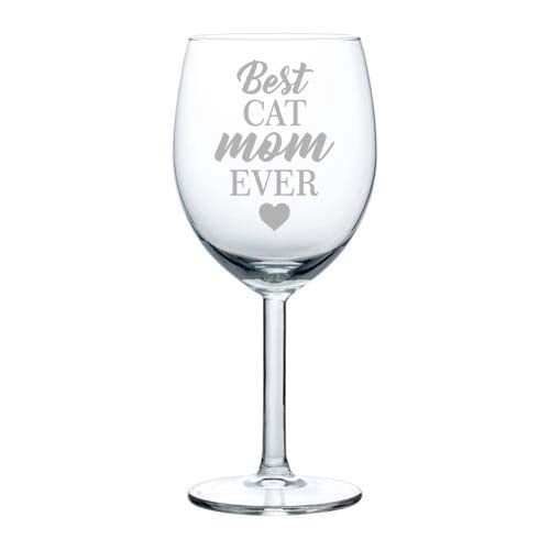 best cat mom ever wine glass