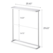 Yamazaki Home Bath Towel Hanger, White, Steel, Holds towels up to 24.5 x 58, Supports 2.2 pounds, Water Resistant