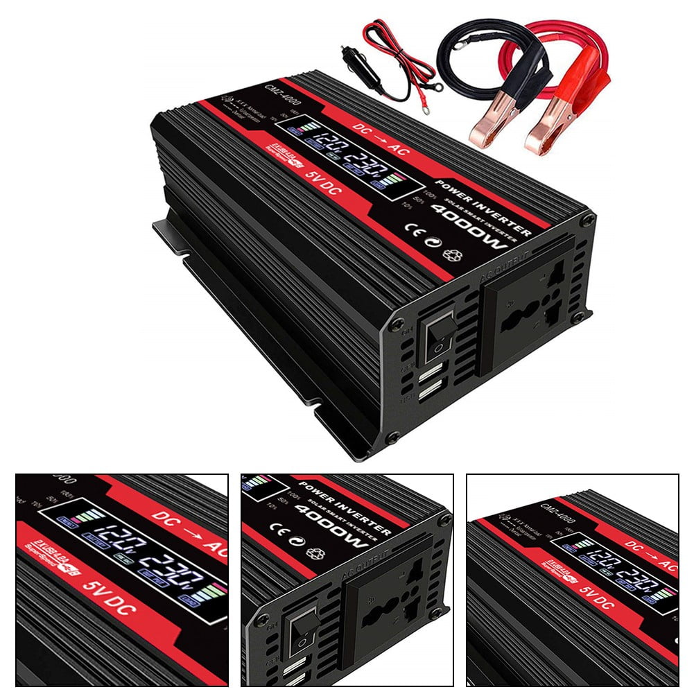 CHENGSI Solar Panel Kit, DC12V to AC220V Complete 4000W Solar Inverter System Kit, 18W Waterproof Folding Solar Panel, 12V100A Solar Charge Controller with LCD Digital Display and 2 USB Ports