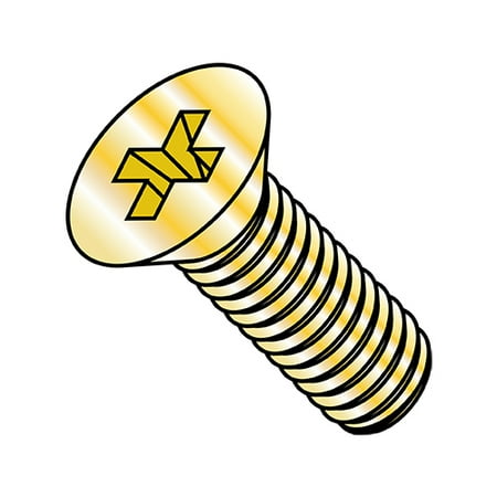 

4-40X3/8 Phillips Flat Machine Screw Fully Threaded Zinc Yellow (Pack Qty 10 000) BC-0406MPFY