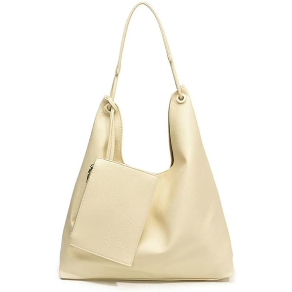 CoCoMangos 2 Pcs Slouchy PU Leather Crescent Hobo Bags Women Satchels Shoulder Bag Crossbody Purse Trendy Top-handle Tote Handbag