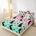thumbnail image 3 of jejeloiu Gradient Silhouette Pattern Bed Sheets For Kids,Cute Pet Cat Loves King Sheets For Girl,4pcs, 3 of 6