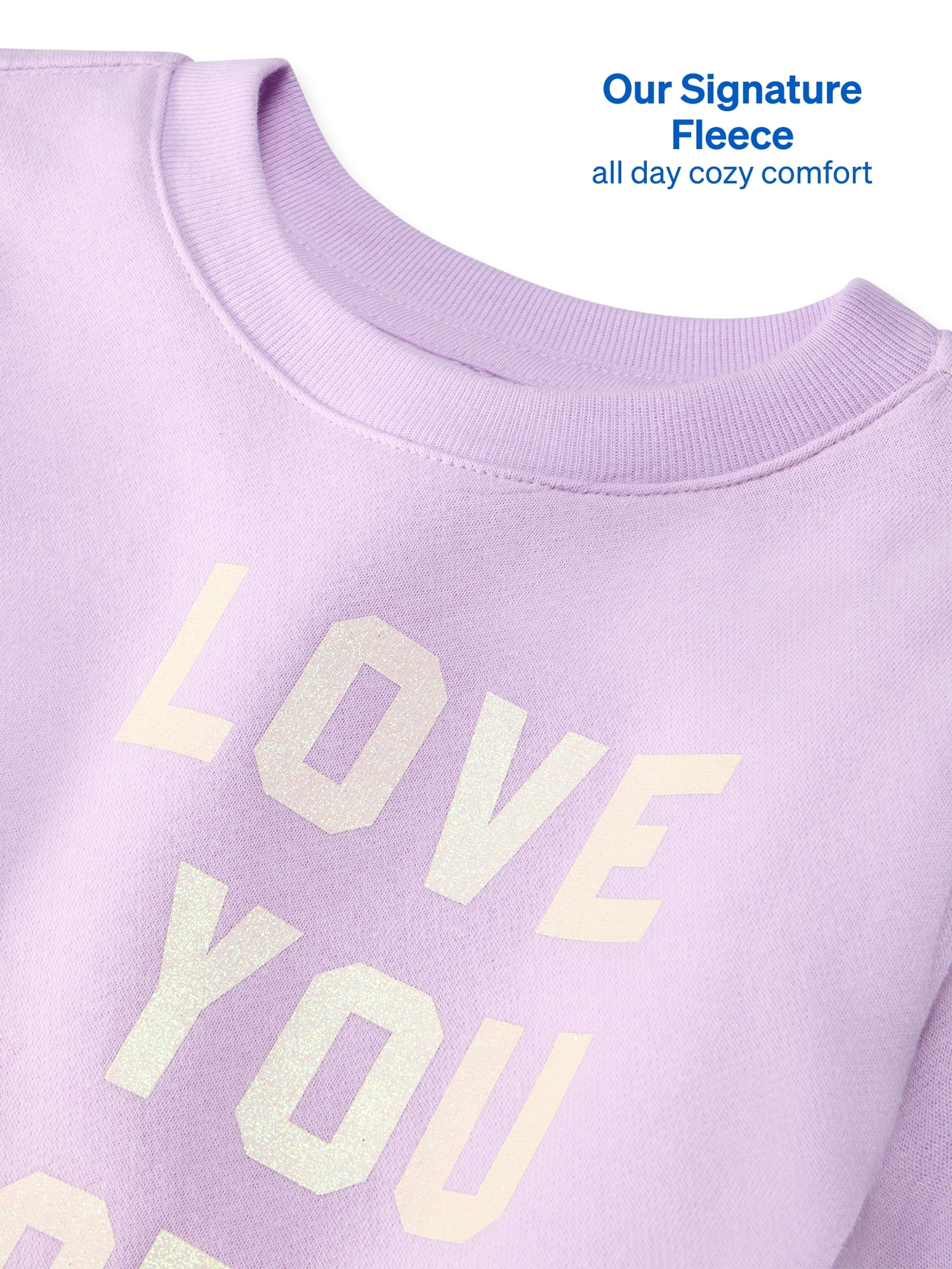 Garanimals Baby & Toddler Girl Fleece Crewneck Sweatshirt, Sizes 0-6T