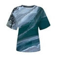 thumbnail image 2 of T-Shirts pour Femmes, Mode Femmes Nouveau Style T-Shirts Imprimés Manches Courtes Col Rond Blouses Été Décontracté Hauts pour Dames, 2 of 6
