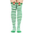 thumbnail image 2 of LWNYDPLSD 2024 Womens Christmas Thigh-High Christmas Striped Cotton Thigh High Tube Sock Over Knee Boot Socks Clearance Sale D, 2 of 5