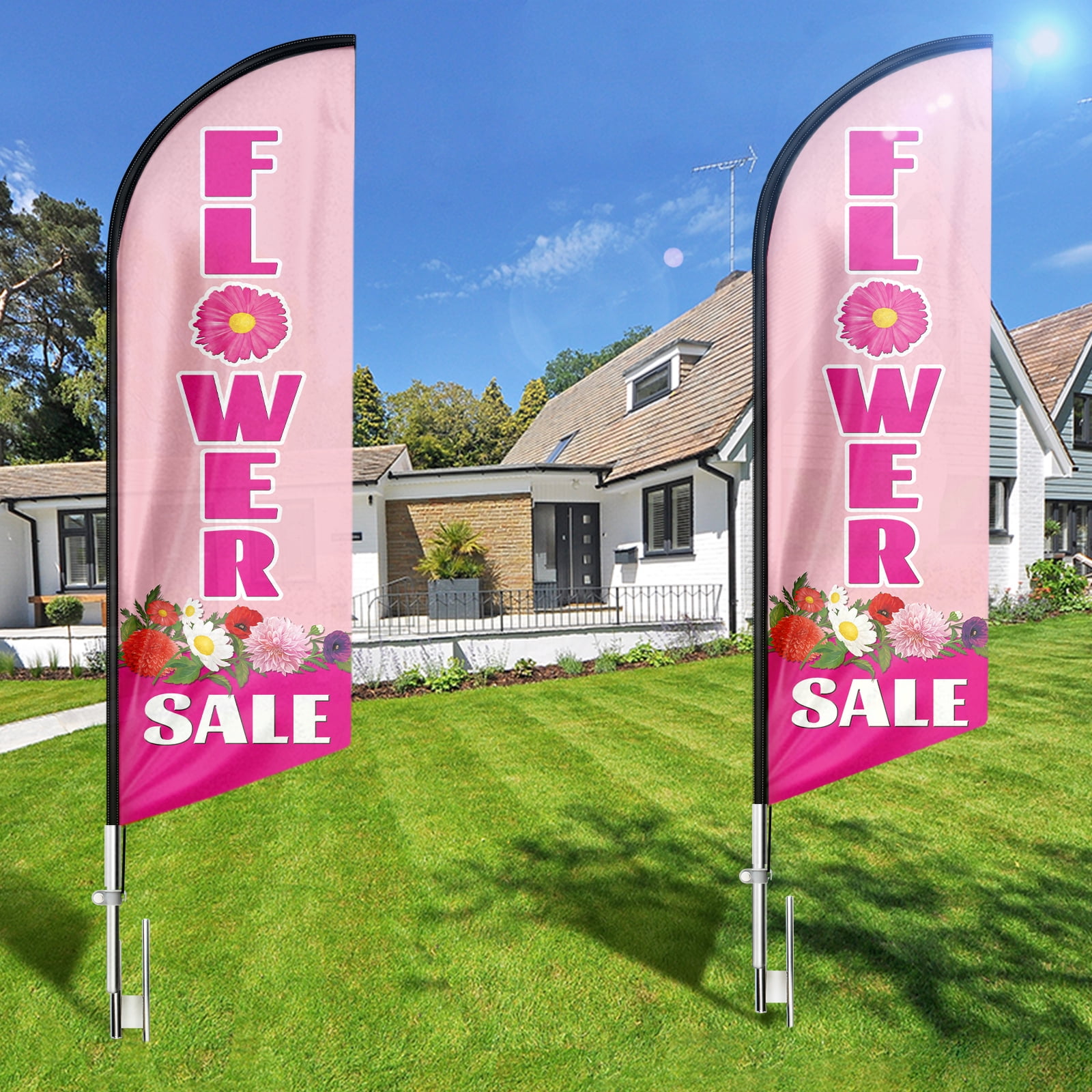 Flower Sale Feather Flag,8FT Flower Sale outdoor advertising flag, Flower Sale Business Flag,Flower Sale Swooper Flag（FLAG ONLY）