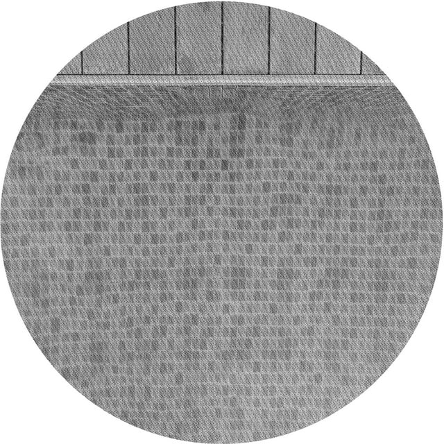 Ahgly Company Tapis d'Intérieur Ronds à Motifs Soniques Argent Gris, 3 Pieds Rond