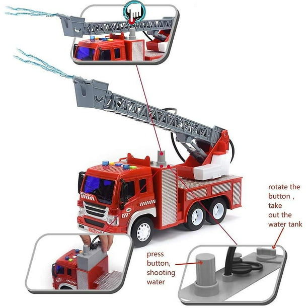 Fire Truck Toy With Lights And Sounds, 10.5
