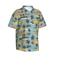 thumbnail image 2 of Uemuo Hawaiian Style Printed Regular Fit Short Sleeve Casual Hawaiian Shirt for Men,Aloha shirt,Tropical shirt,Floral print shirt,Vacation Beach shirt-X-Large, 2 of 9