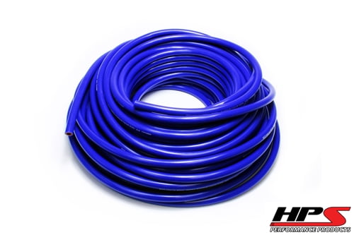 Max Working Pressure 70 psi Max Temperature Rating: 350F Bend Radius: 3 HPS 5/8 ID Blue high temp reinforced silicone heater hose 100 feet roll 