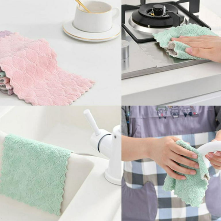 12PCS Kitchen Towels Dish Towels Multipurpose Reusable Dish Cloths  Double-Sided