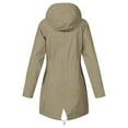 thumbnail image 5 of Savings Clearance 2024! Funicet Women Rain Jacket Women Solid Color Rain Jacket Outdoor Hooded Windproof Loose with Pocket Coat Beige 2XL, 5 of 5