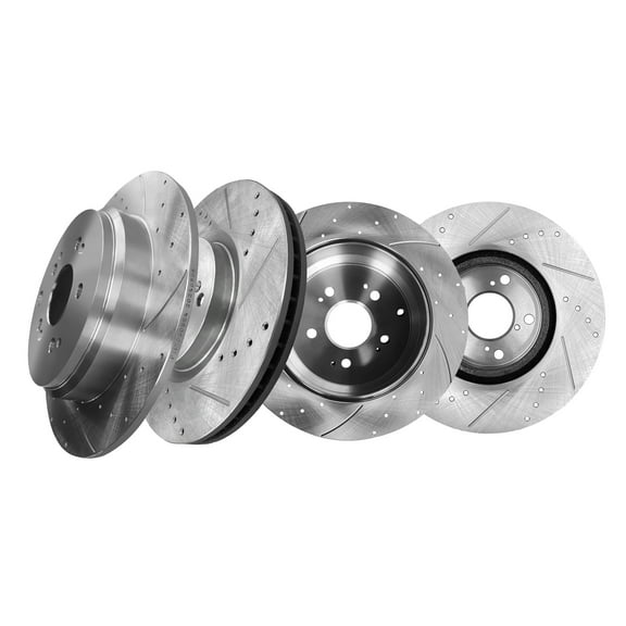 Set of 4 Front 330mm-Rear 334mm Drilled Slotted Brake Disc Rotors For 2009-2015 Honda Pilot
