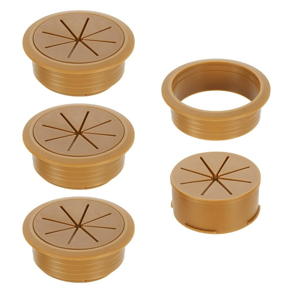 4 Pack Desk Grommet, Fit 60mm/2.36" Plastic Cable Hole Cover Bulk Top Hat Grommet Desk Hole Cover, Brown