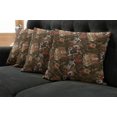 thumbnail image 2 of Ambesonne Modern Throw Pillow Cover 4 Pack, European Coffee Culture, 18", Caramel Brown Redwood, 2 of 6