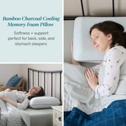 Lucid Cooling Charcoal Gel Memory Foam Pillow, Queen