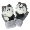 thumbnail image 5 of GENEMA Women Men Winter Knit Gloves Cute 3D Fluffy Cartoon Animal Decor Thickened Plush Lining Windproof Thermal Warm Mittens, 5 of 17