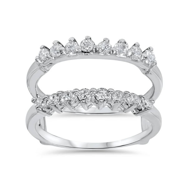 Pompeii3 5/8ct Diamond Guard Ring Enhancer 14K White Gold