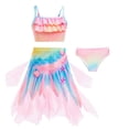 thumbnail image 2 of Shadoumai Girls Glitter Mesh 3 Piece Bikini For Girls Beachwear With Comfort Fit And Flowy Skirt, 2 of 8