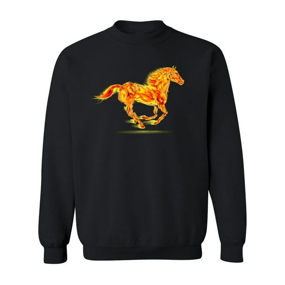 Beautiful Horse On Fire Sweatshirt Men -Image by Shutterstock, Male 4X-Large