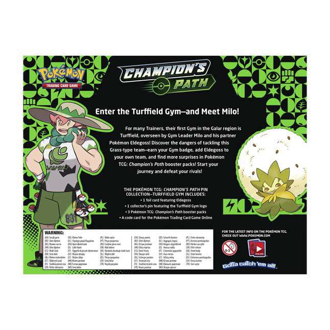 Pokemon Champion's Path Turffield Gym Pin Collection (3 Booster Packs,  Promo Card & Pin!) - Walmart.com