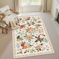 thumbnail image 4 of BERTHMEER 3'x5' Area Rugs for Living Room Kitchen Bedroom Rugs Non Slip Washable Floral Beige Vintage Carpets Oriental Flower Office Dorm Dining Room Traditional Throw Rugs, Multicolor, 4 of 7