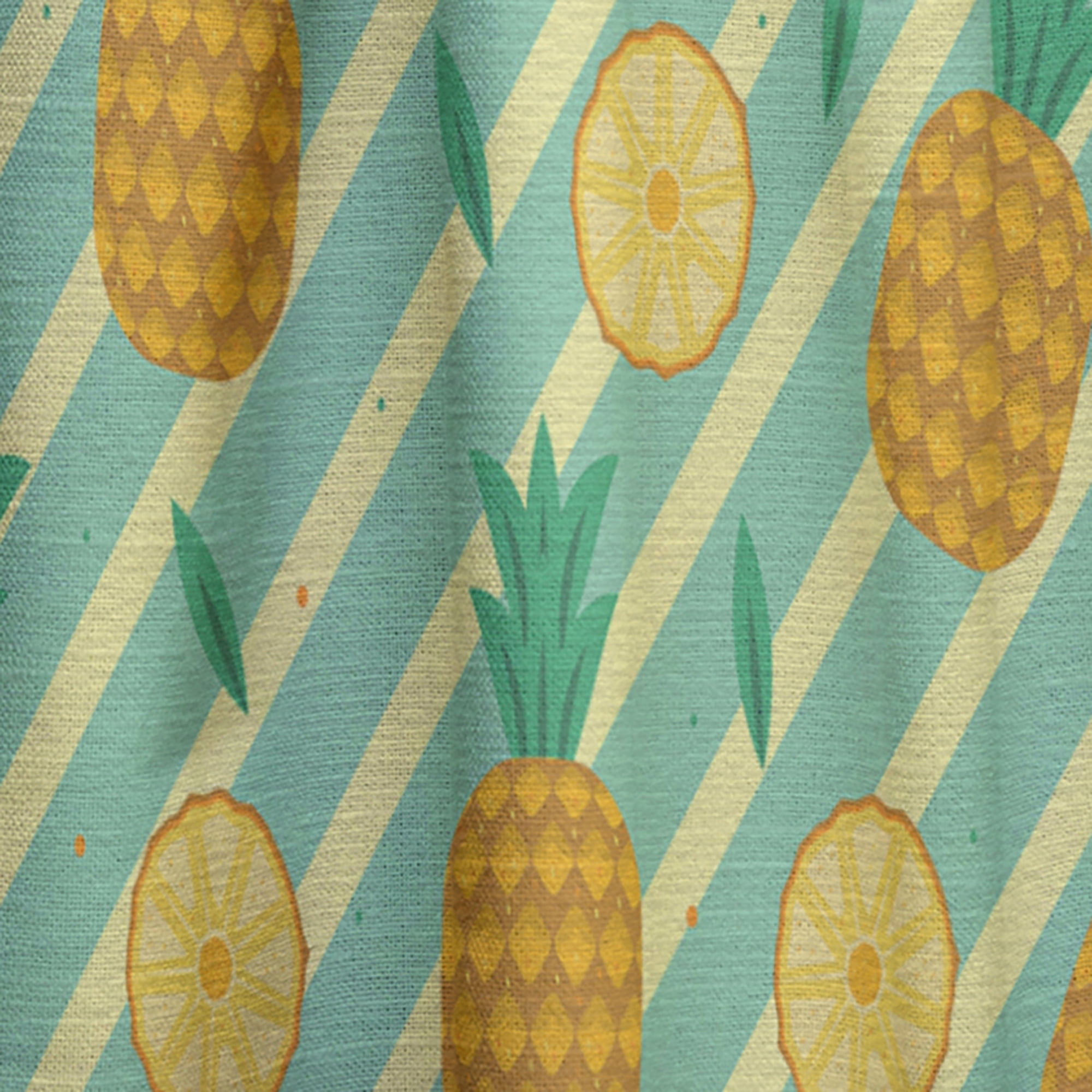 Designart 'Pineapple Summer Bliss Retro I' Mid-Century Modern Curtain Panel