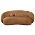 thumbnail image 2 of Furniture of America Caro Modern Chenille Low Profile Sofa with Pillows, Terracotta Brown, 2 of 5