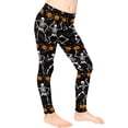 thumbnail image 3 of COEQINE Girls Yoga Leggings Halloween Yoga Pants Full Length Athletic Trousers High Waist Tummy Control, Funny Skeleton Pumpkin Bat, for 10-11 Years Kids, 3 of 7