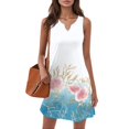 thumbnail image 4 of Womens Summer Dresses 2026 Loose V Neck Sleeveless Sundresses Swimsuit Coverup with Pockets Floral White XL, 4 of 8