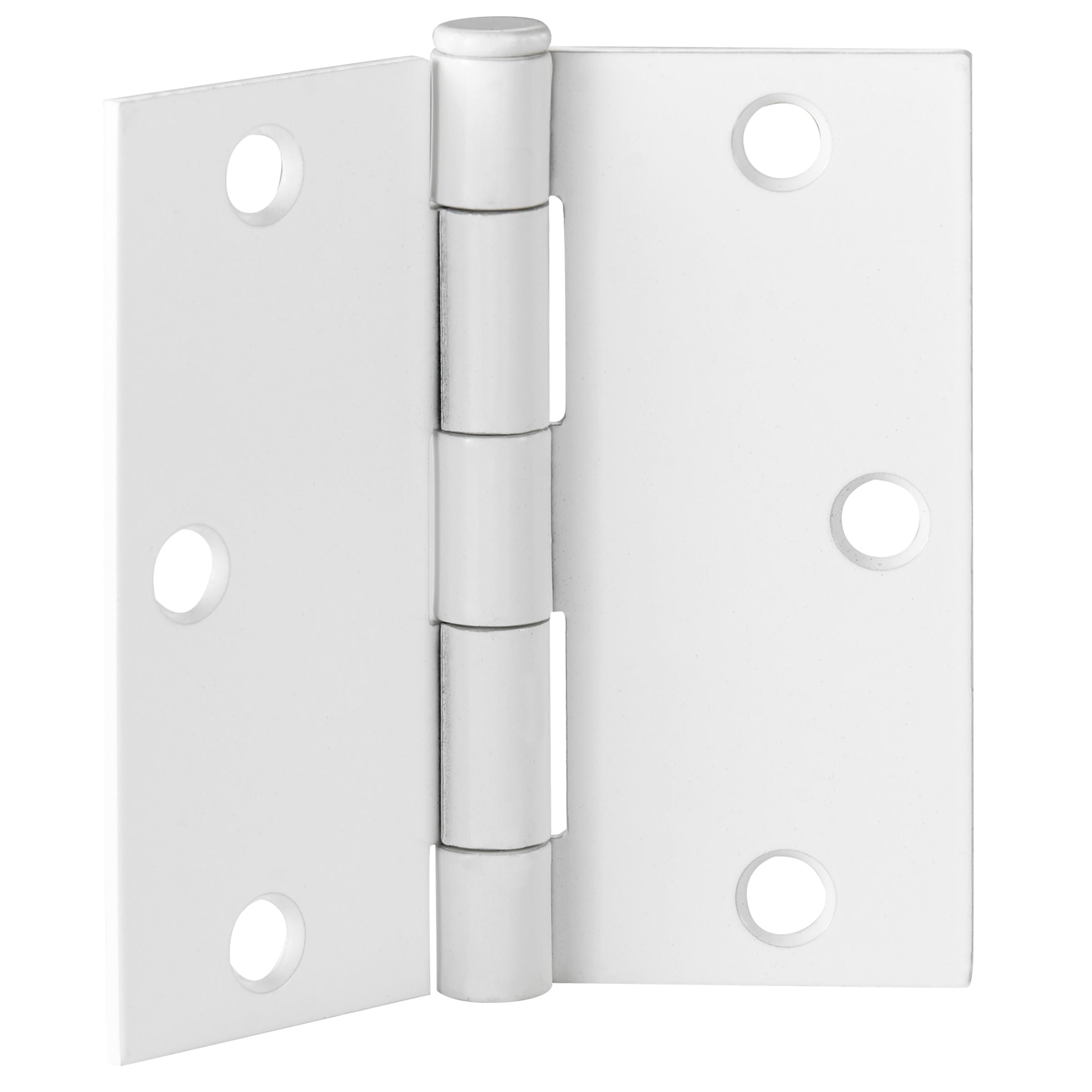White Steel Plain Bearing Door Hinge with Removable Pin, 3-1/2 x 3-1/2 in. Square Corner, 3-Pack