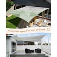 thumbnail image 4 of Sun Shade Sail 8x10Ft Sage Green and Grey Geometric Abstract 3D Art Uv Block Sunshade Canopy Outdoor Shade Cover Rectangle Shade Cloth For Patio Garden Yard Deck Pergola, 4 of 6