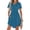 Blue, variant on Women Summer Dress Casual V Neck Short Sleeve Drawstring 2026 Mini Dresses with Pockets, S