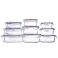 thumbnail image 1 of Bayco Glass Storage Containers with Lids, 9 Sets Glass Meal Prep Containers Airtight, Glass Food Storage Containers, Glass Containers for Food Storage with Lids - BPA-Free(Purple), 1 of 4