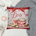 thumbnail image 2 of PHYHOO Valentine's Day Pillow Cover  - with Cookies and Hearts Design - Watercolor Striped Romantic Cushion Case for Home Decor, Sofa, and Couch, 2 of 5