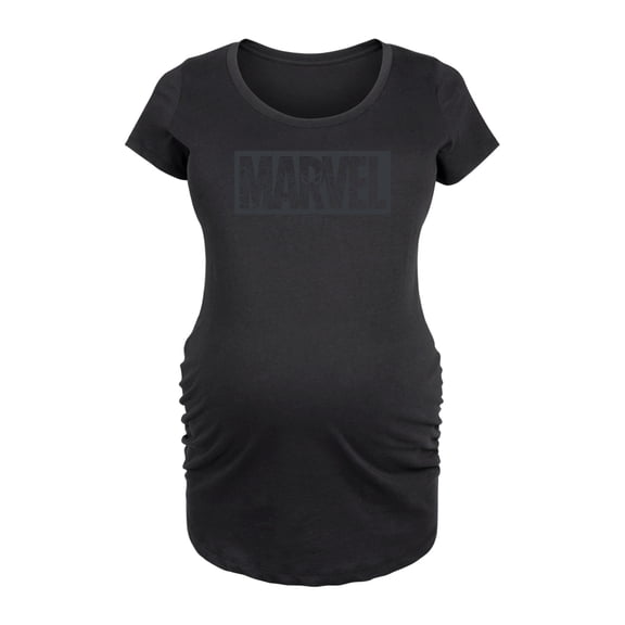 Marvel - Dark Grey Monochromatic Logo - Maternity Scoop Neck Graphic T-Shirt