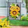 thumbnail image 2 of Evergreen Sunflowers and Checks Garden Linen Flag 12.5 x 18 Inches Indoor Outdoor Decor, 2 of 2