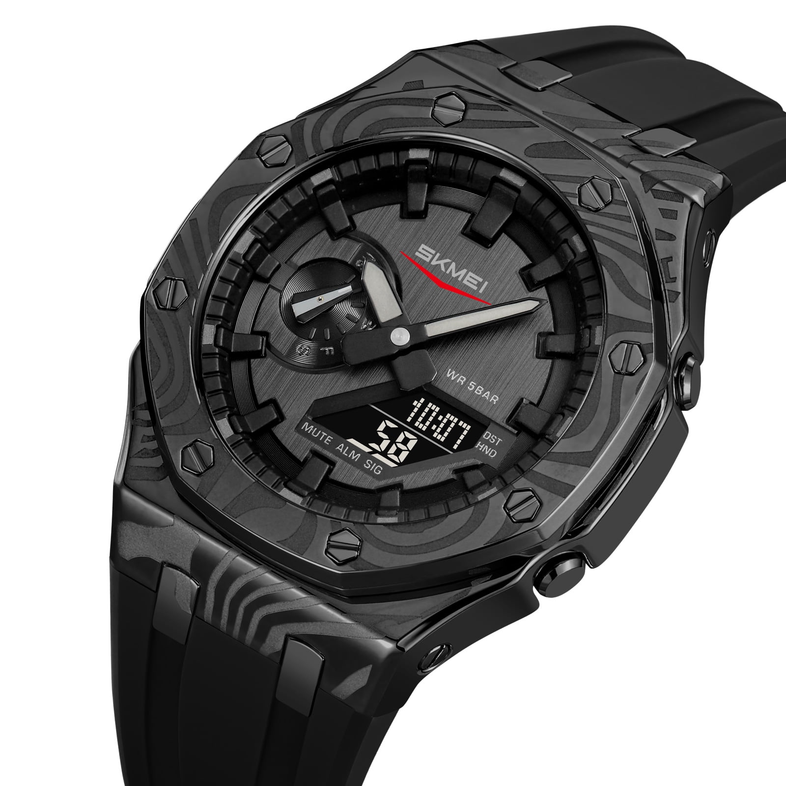 SKMEI Men's Military Digital Watches Outdoor Waterproof Sport Multifunctional Wristwatch with 5 Alarms/Countdown/Stopwatch