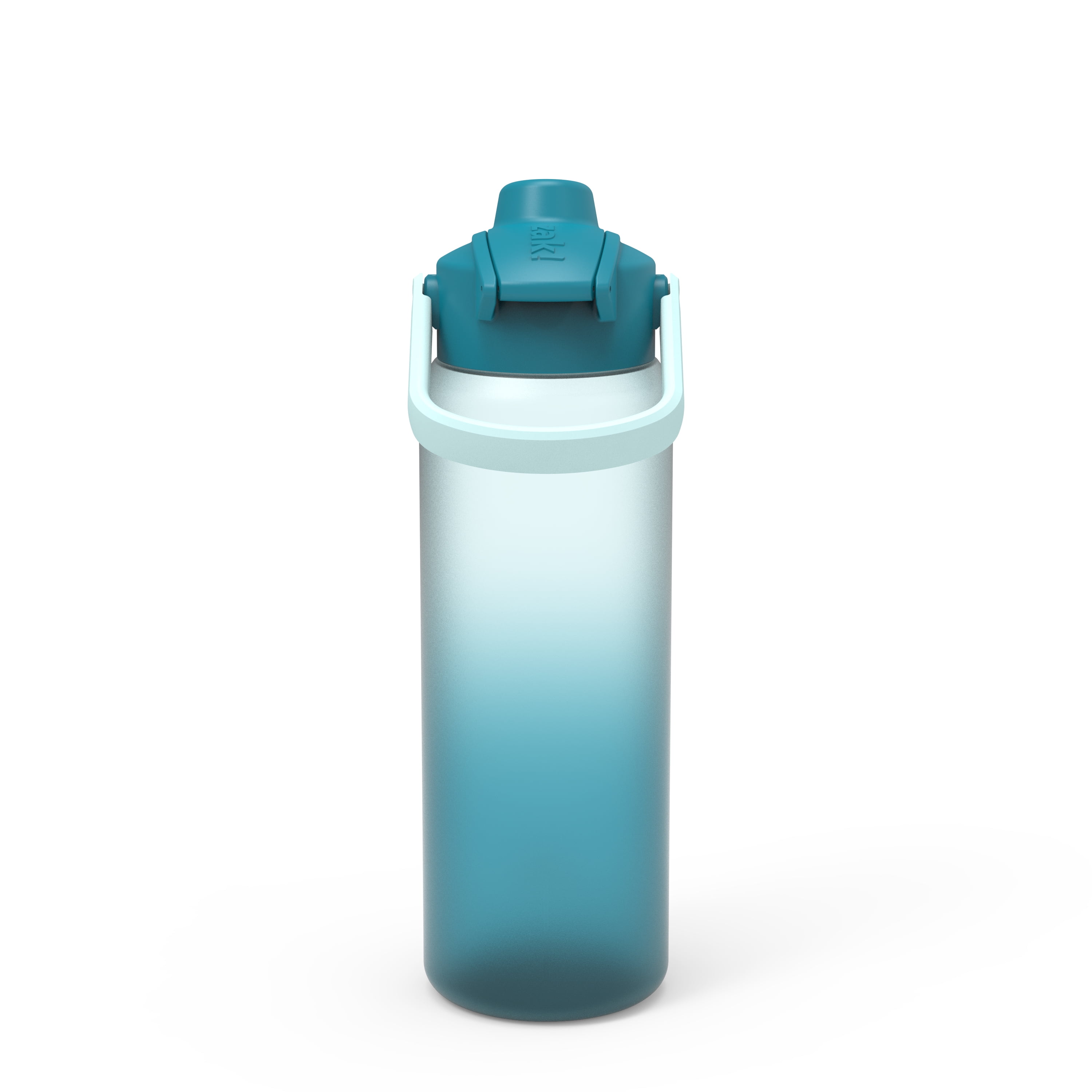 Zak Designs Soft Paint 32oz Durable Plastic Liberty Straw Water Bottle (Ombre Blue)