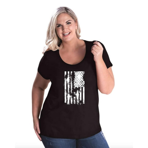 Normal is Boring - Women's Plus Size Curvy T-Shirt, up to Size 28 - American Flag 4th of July