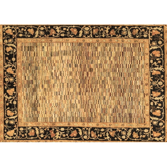 Ahgly Company Indoor Rectangle Oriental Brown Modern Area Rugs, 2' x 4'