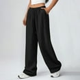 thumbnail image 6 of WHLBF UTTOASFAY Pants for Women Elastic Waist Straight Leg Pants Pull-On Solid Color with Trousers with Pockets Casual Ankle Pants Black XXXL, 6 of 9