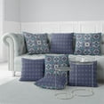 thumbnail image 6 of Foliage Frenzy Indoor/Outdoor Broadcloth Fabric Pillow in Blue 28x28, 6 of 7