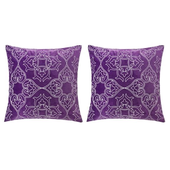 Adlynn Purple Abstract Polyester 20 in. x 20 in. Throw Pillow (Set of 2)
